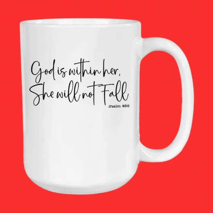 God Is With Her, Coffee Mug, Scripture, Christian Gift for wholesale by The Sip Society