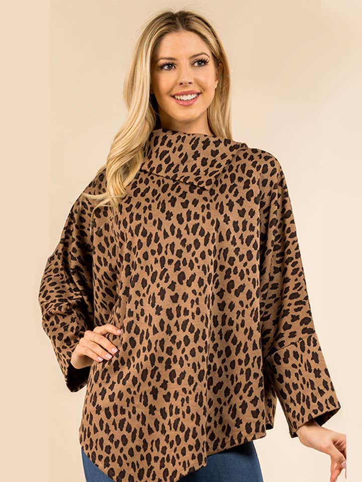 Suzie Q USA – Engroshandel Poncho - Dame – Leopard Poncho