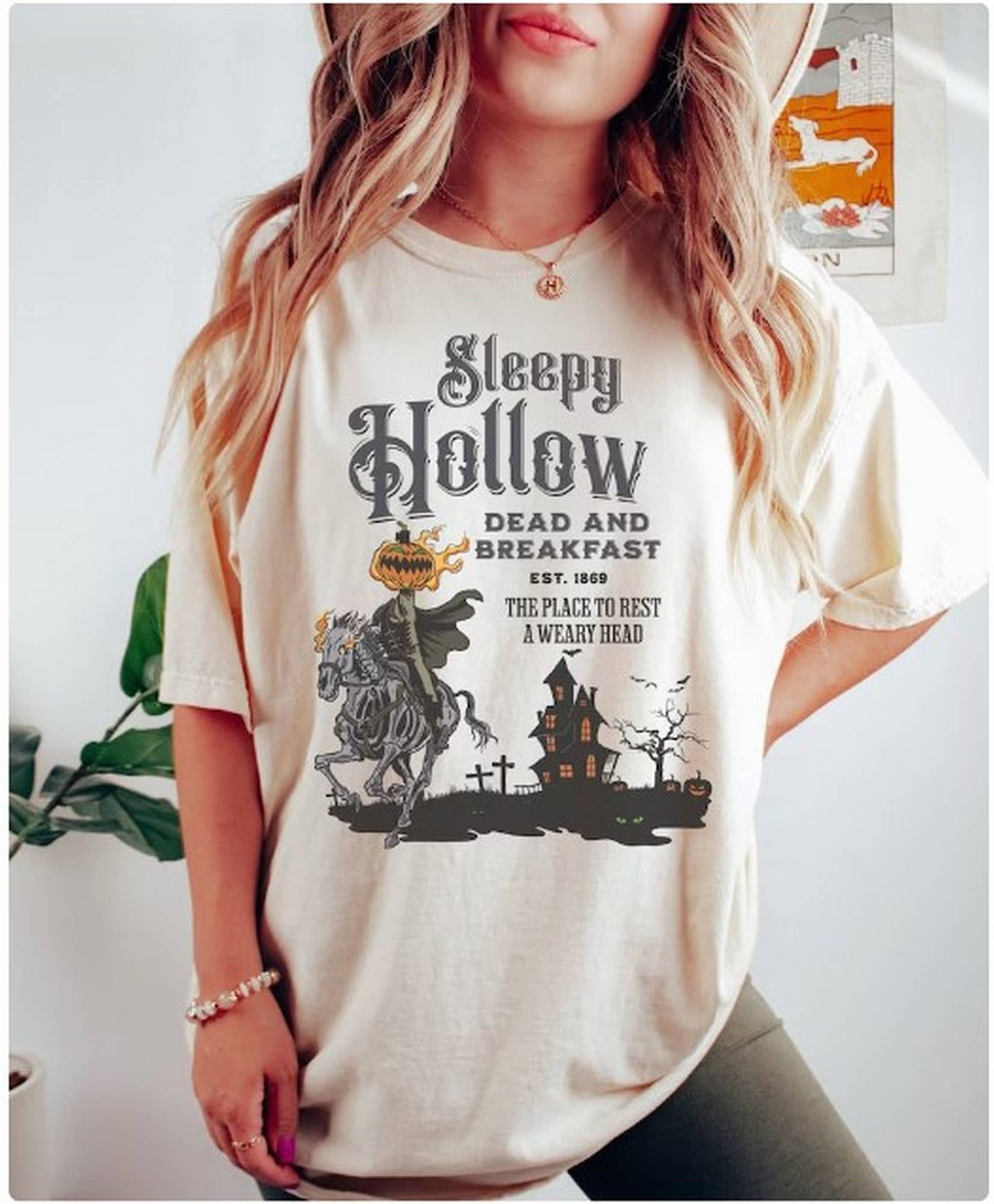 Black Halloween Shirt, Sleepy Hollow Shirt, Vintage Halloween Shir for wholesale on Faire0