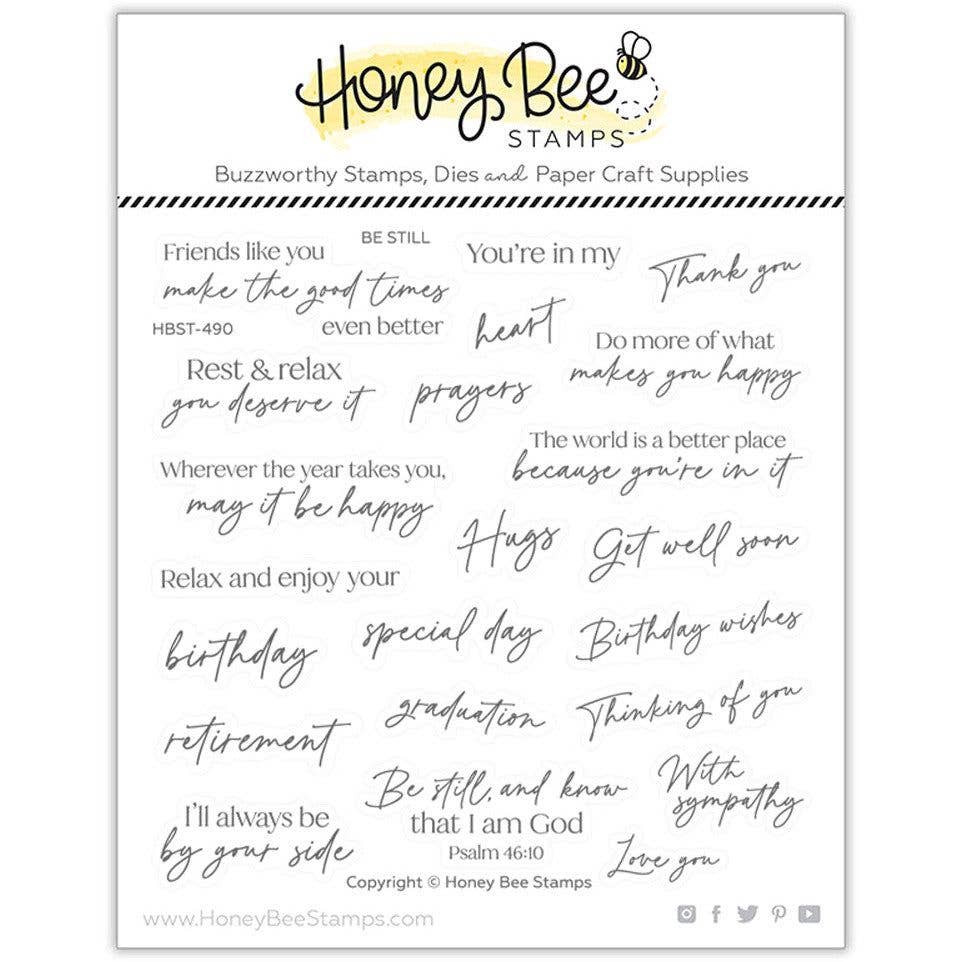 Honey Bee Stamps - Wholesale Rubber/Decorative Stamp - Be Still - 6x6 Photopolymer Stamp Set0