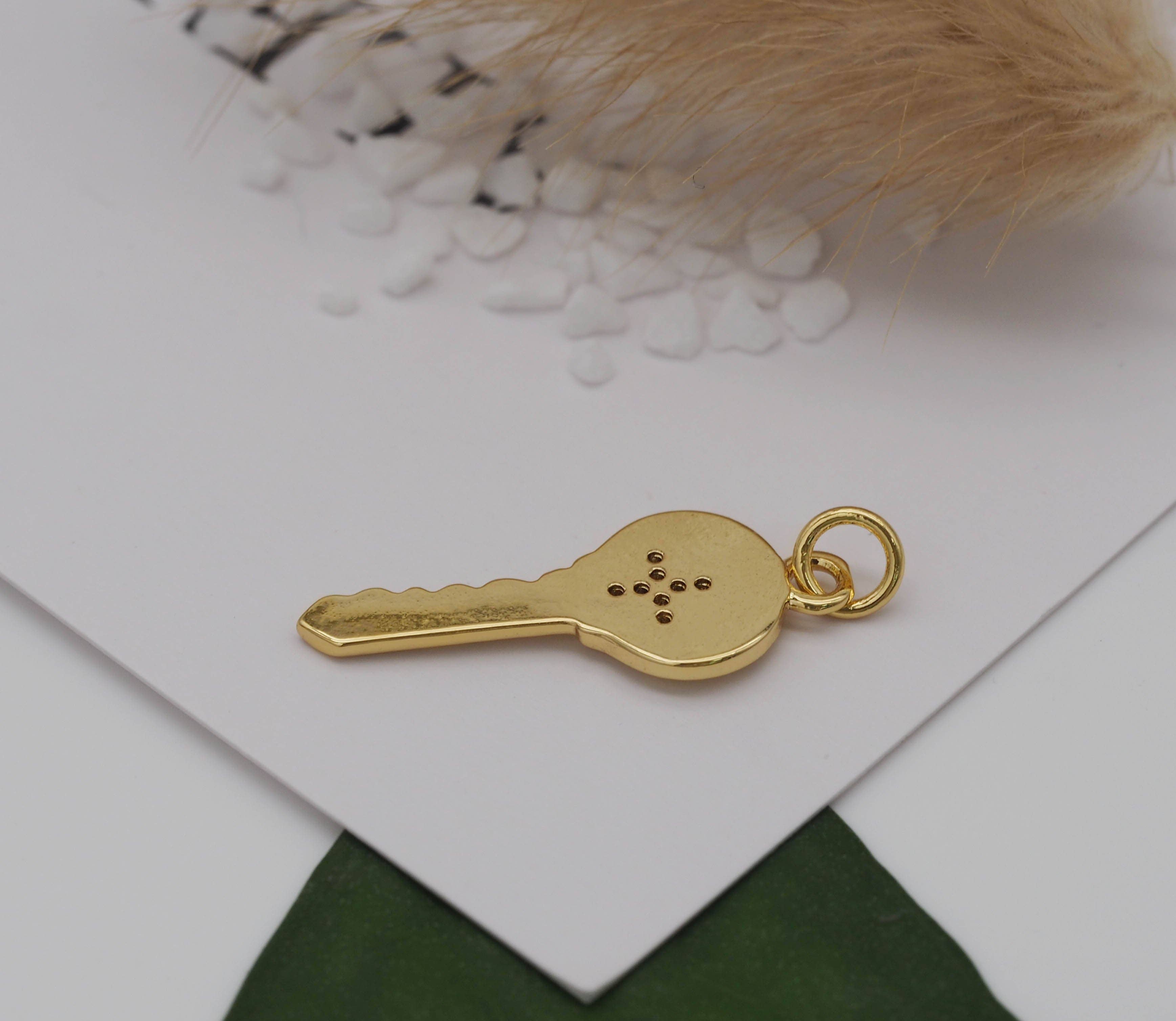 BestBeads&Beyond - Wholesale Individual Charm/Pendant - CZ North Star On Key Shape Charm, Sku#LK6151