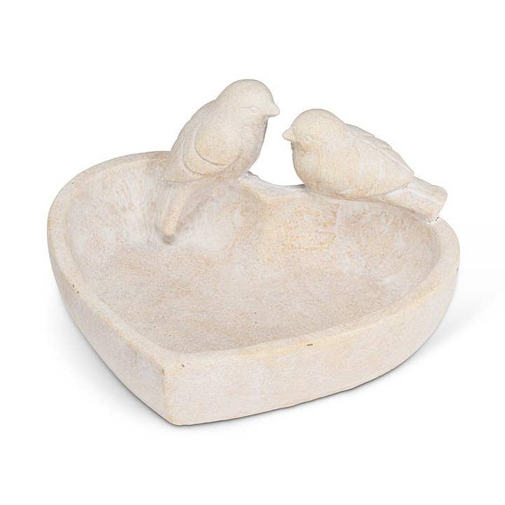 Plat en forme de cœur avec 2 oiseaux - 7,5"L pour la vente par Abbott