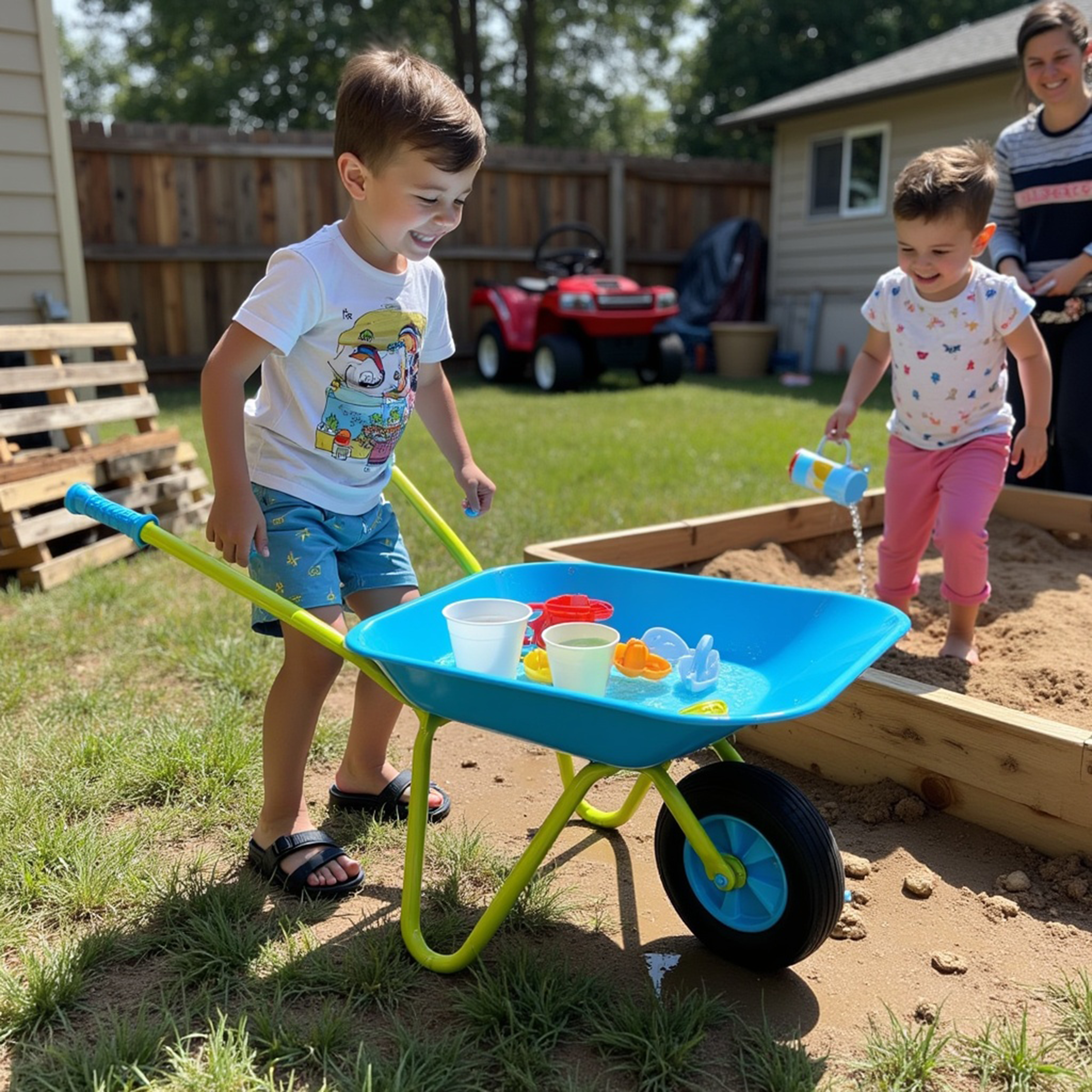 G & F Products - Wholesale Toy set – Kids - Kids Metal Wheelbarrow Durable, Easy-to-Assembly Toy For Fun3