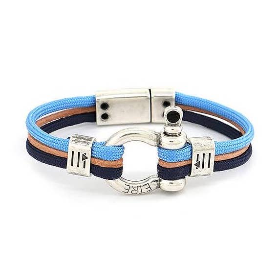 Bracciale uomo | Grand - Triple double bleu per la vendita all'ingrosso da parte di Être - Bracelets & Accessories
