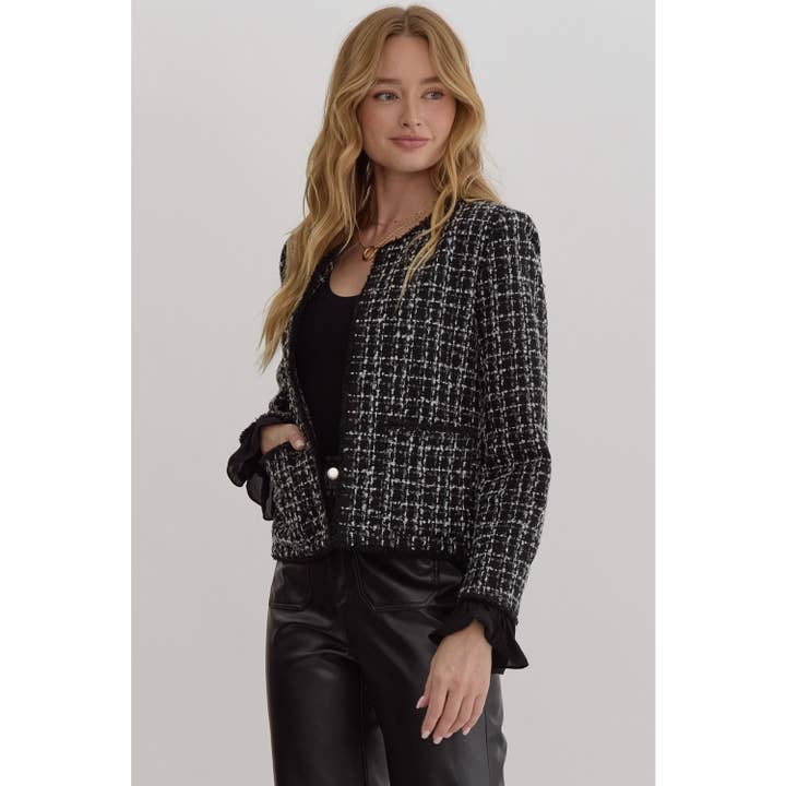 STYLE USA - Wholesale Jacket - Women's - Cropped tweed blazer