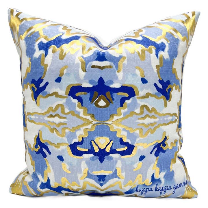 Kappa KKG Guldfolie Kalejdoskop Græsk Sorority Pude for engroshandel hos Rachel Brooks Design, LLC