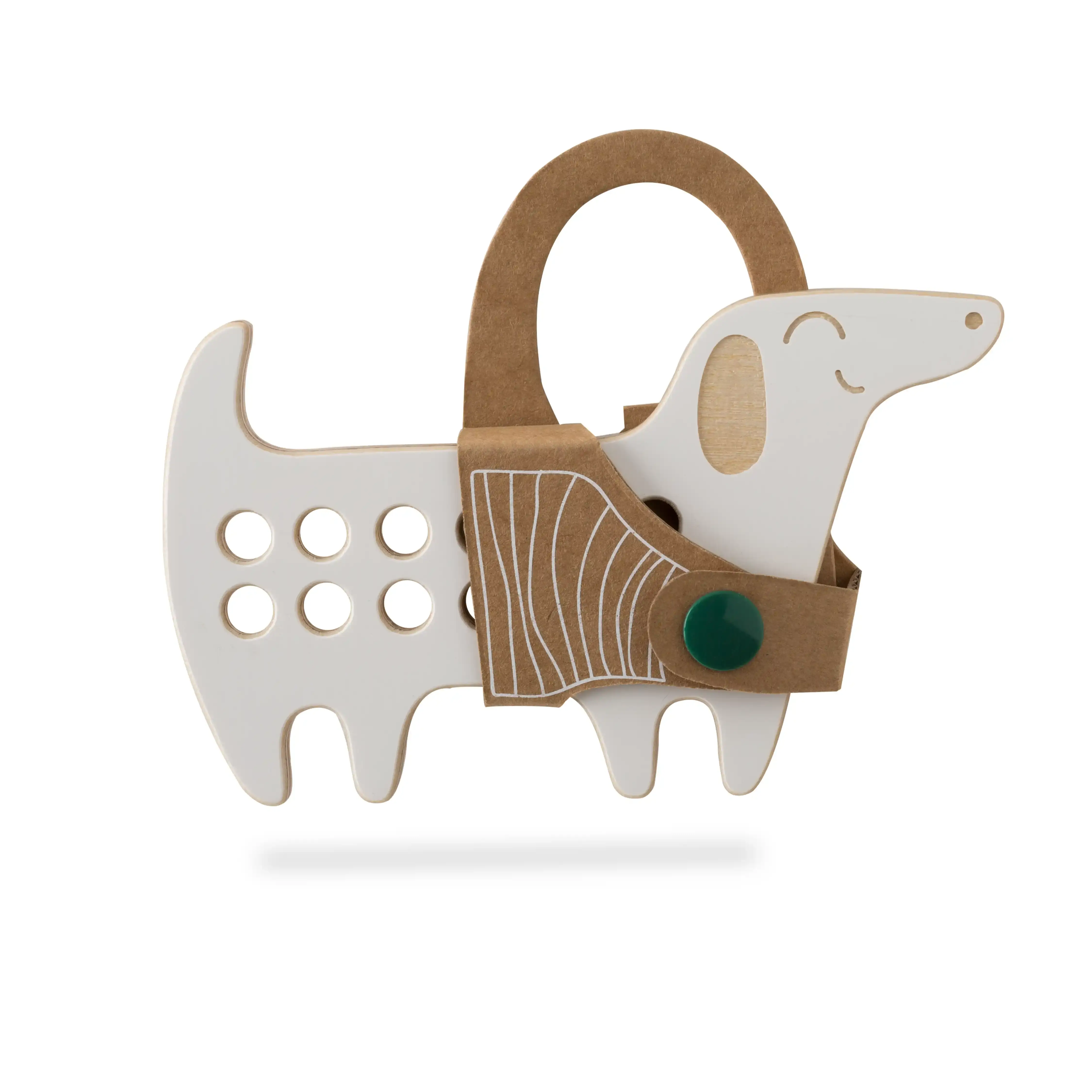 milin - Wholesale Wood Toy - Kids - The Dachshund, small wooden lacing toy, Montessori toy1