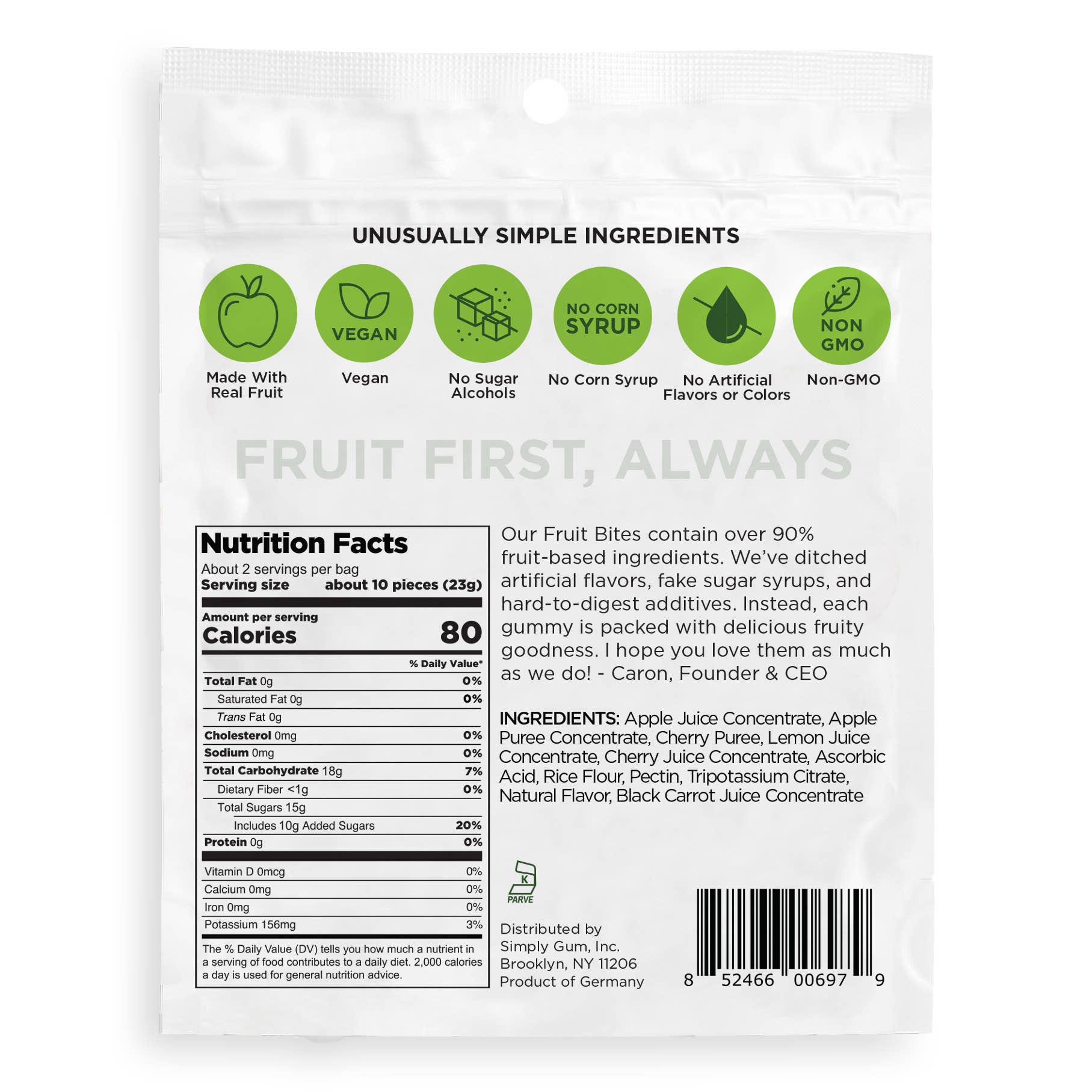 Simply Gum - Wholesale Fruit Snacks - Fruit Bites - Sour Cherry & Apple (1.8 oz Bags) 3