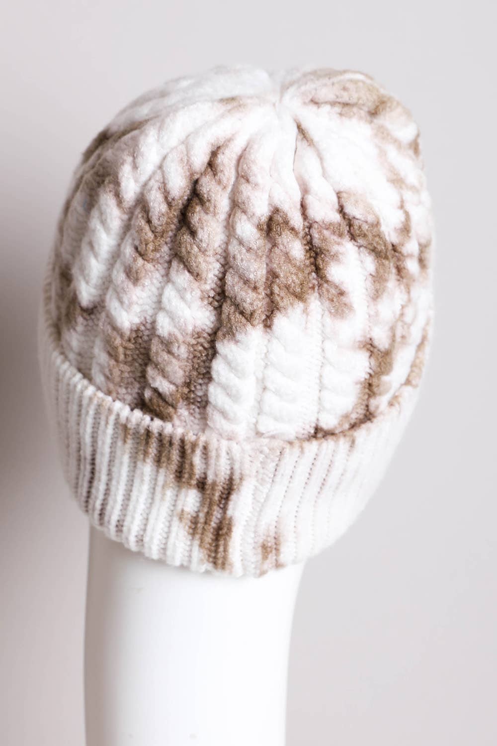 Leto Accessories - Vendita all'ingrosso Berretto - Donna - 🎨 Berretto colorato in maglia tie-dye in bordeaux e oliva4