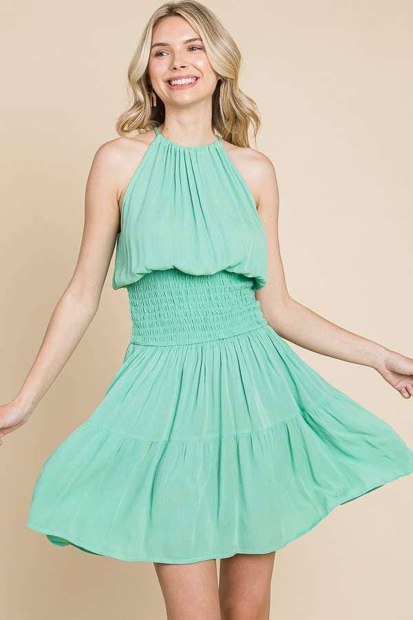 Culture Code - Wholesale Dress - Women's - CWD1568 - HALTER NECK TIERED MINI DRESS10