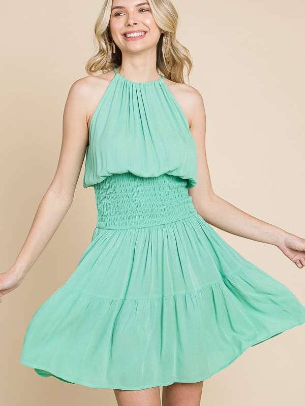 Culture Code - Wholesale Dress - Women's - CWD1568 - HALTER NECK TIERED MINI DRESS10