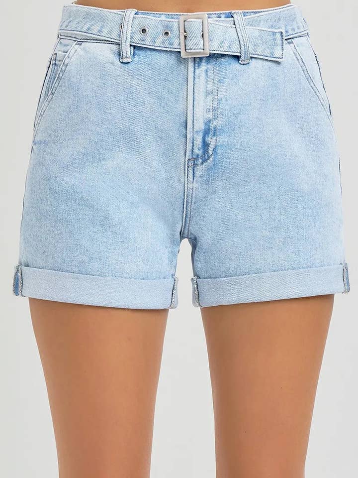 Calções de Cintura Alta com Cinto e Bainha Dobrada RISEN Tamanho Grande por atacado de React Activewear