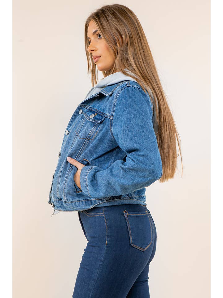 Veracci - Wholesale Denim Jacket - Women's - SWEATSHIRT HOODED DENIM JACKET9