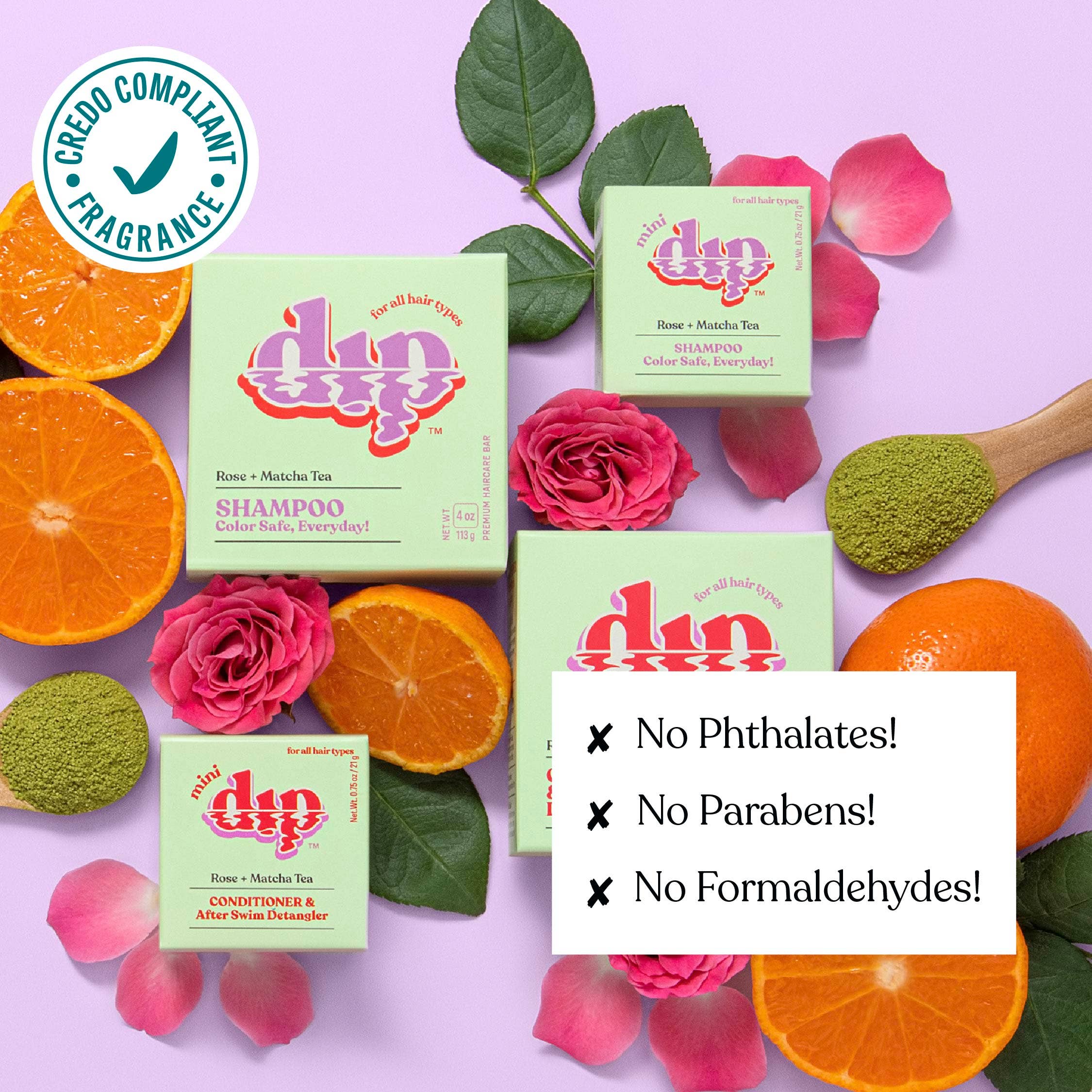 Dip - Wholesale Shampoo Puck/Solid Shampoo - Mini Dip Shampoo Bar: Color Safe, Everyday - Rose & Matcha Tea4