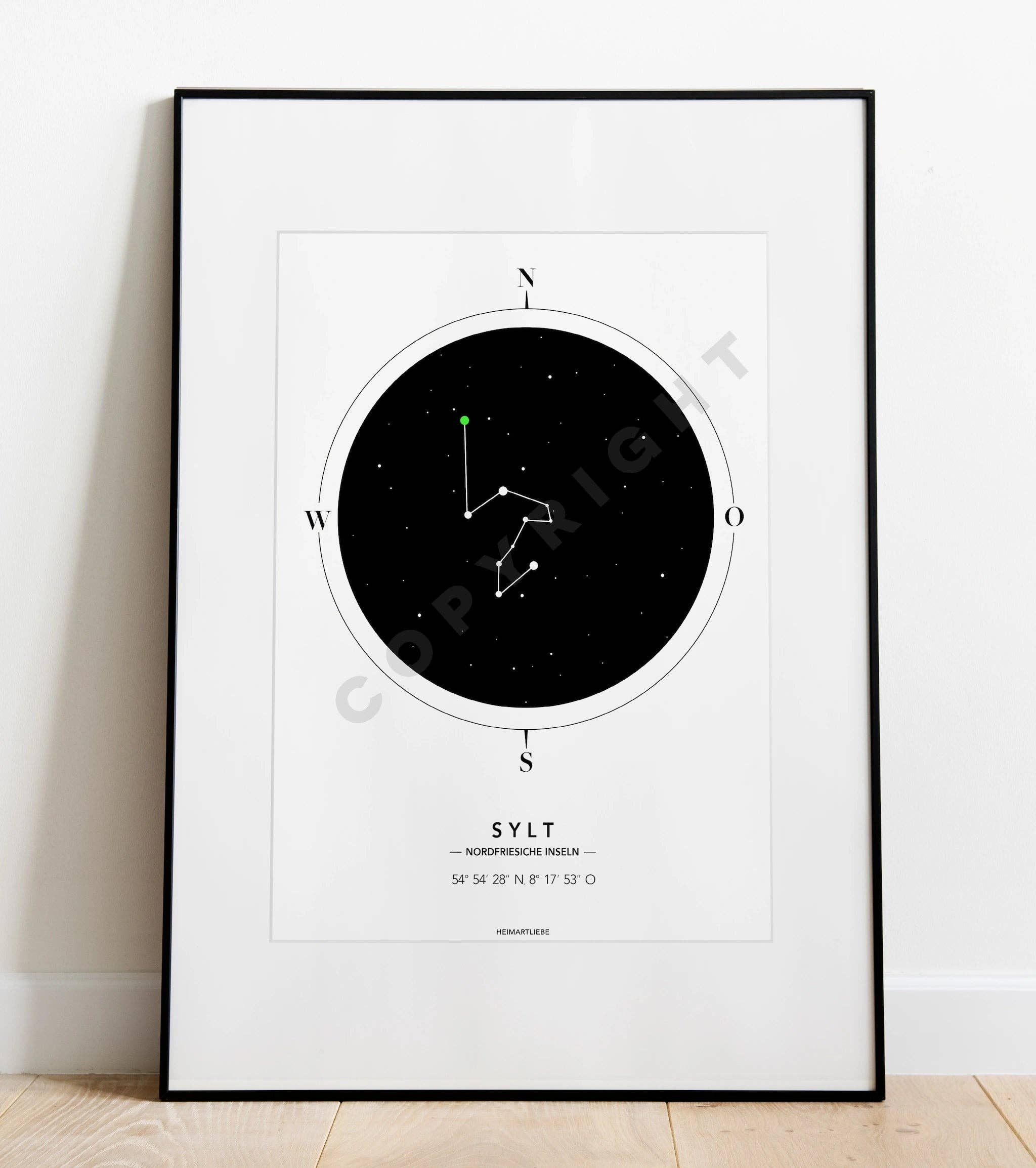 HEIMARTLIEBE® – Engroshandel Kunsttryk – PRINT - MARITIM KONSTELLATION Ø AF SYLT0