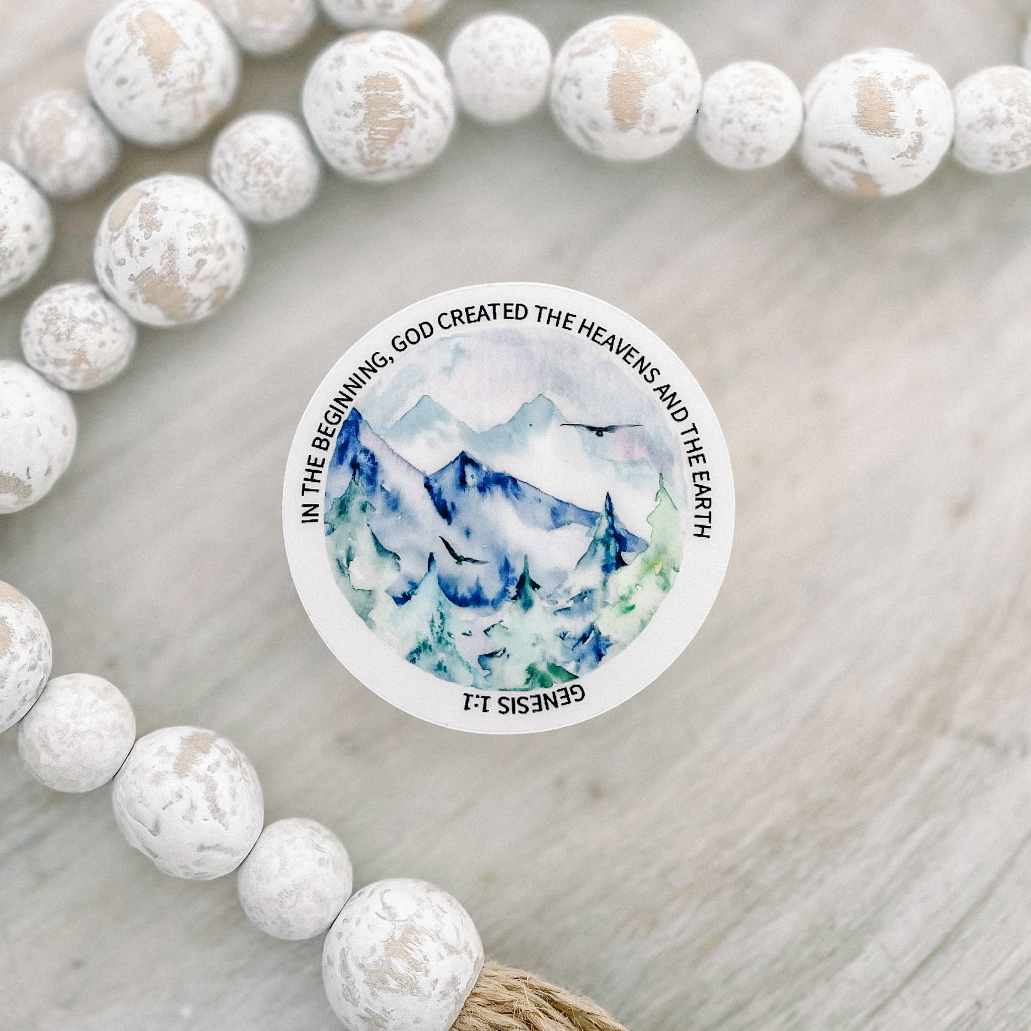 Savannah and James Co - Wholesale Sticker - In The Beginning Clear Vinyl, Sticker, 3x3 in.1