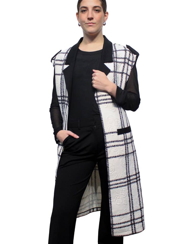 Weste mit karierten Texturen für den Großhandel von ZYM