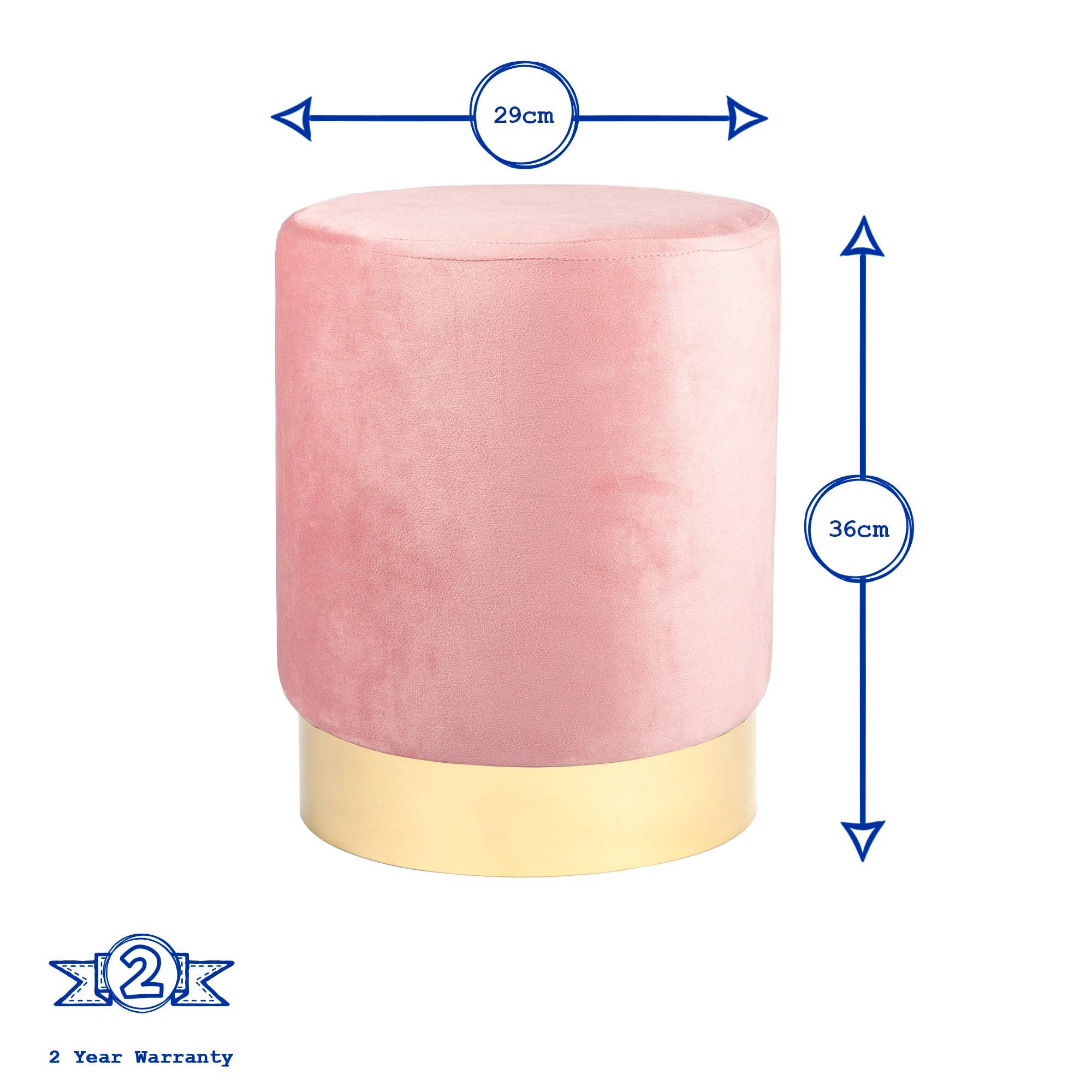 Rinkit Ltd – Großhandel Hocker – Runder samtbezogener Hocker als Fußbank – 29 cm Durchmesser x 36 cm Höhe – von Harbour Housewares18