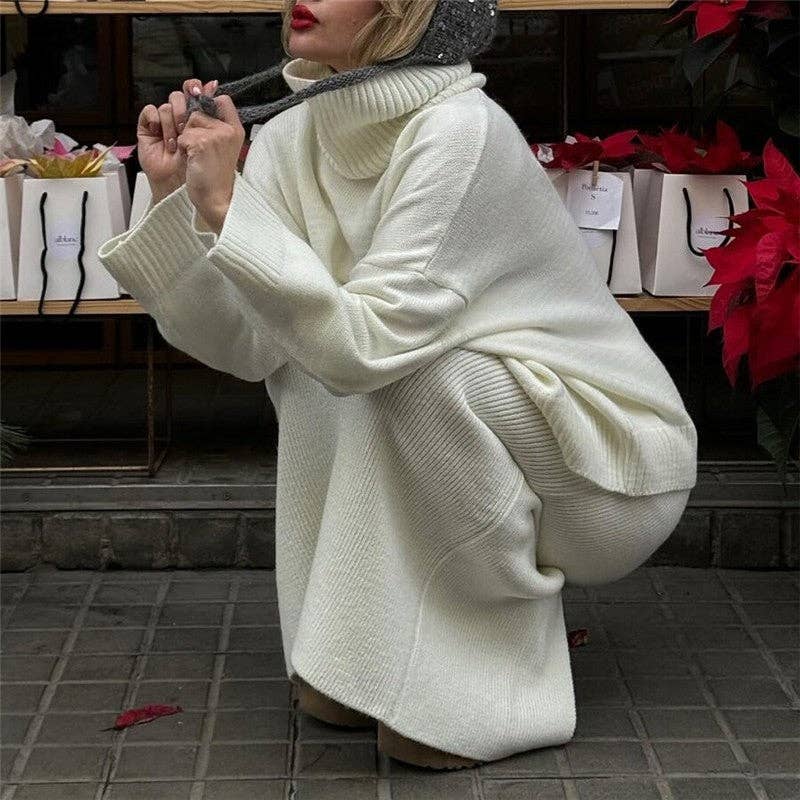 Sheer Trend - Vente Ensemble haut et jupe - Femme - Ensemble Jupe et Pull Col Montant Uni2