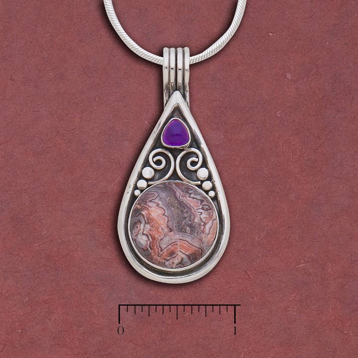 Rosetta Picture Rock Pendant w/ Amethyst for wholesale by Tidepool