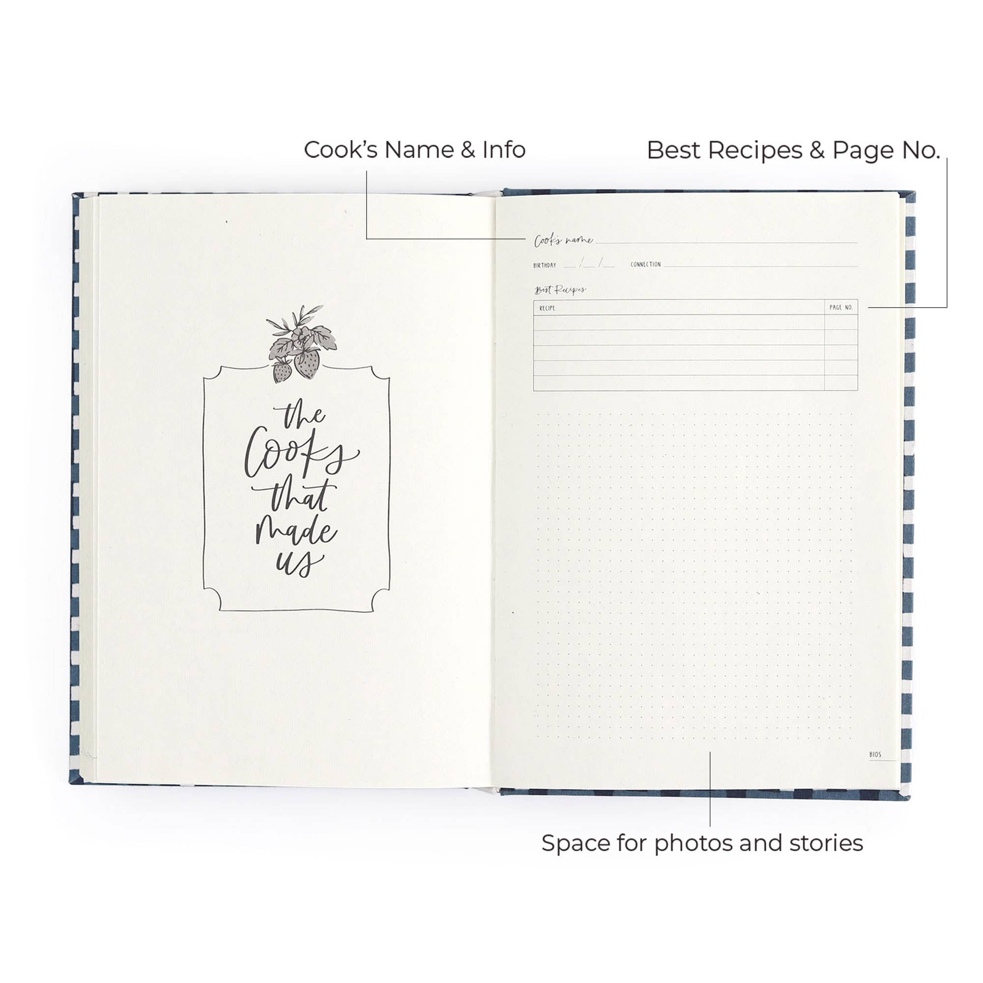 1canoe2 | One Canoe Two Paper Co. – wholesale Cookbooks and food – Navy Gingham Heirloom Recipe Book10