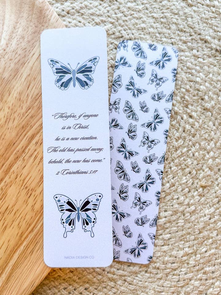 Marcador de Borboleta 2 Coríntios 5:17 por atacado de Nadia Design Co