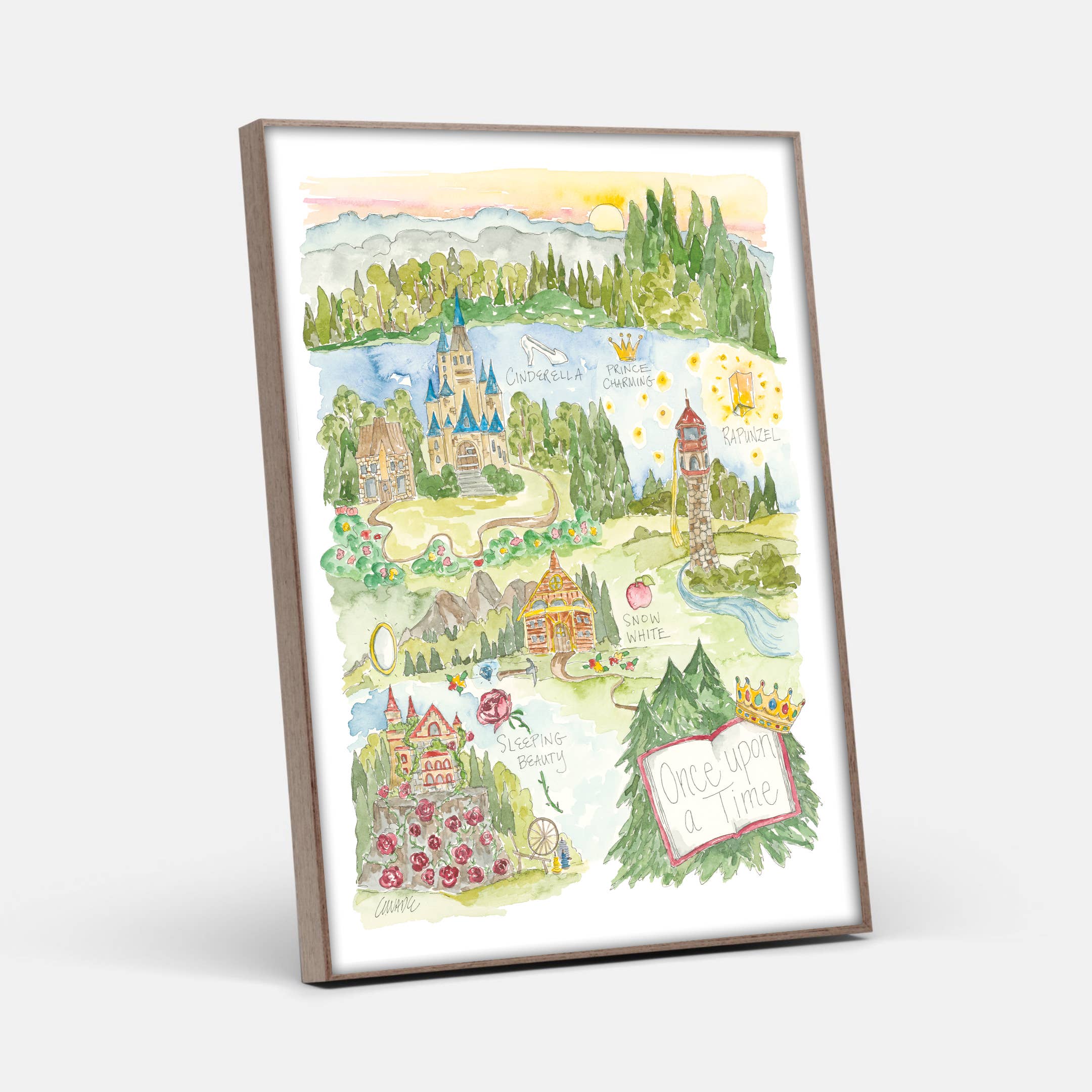 Elizabeth Wade Studio - Wholesale Art Print - Once Upon a Time Watercolor Story Map Print2