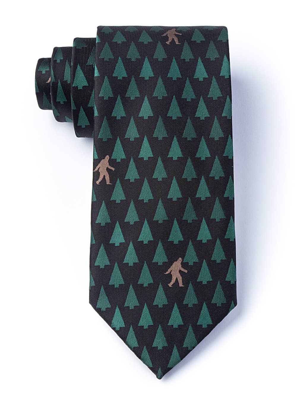 Wild Ties - Wholesale Necktie - Men's - Sasquatch Spotted  -  Black Microfiber1