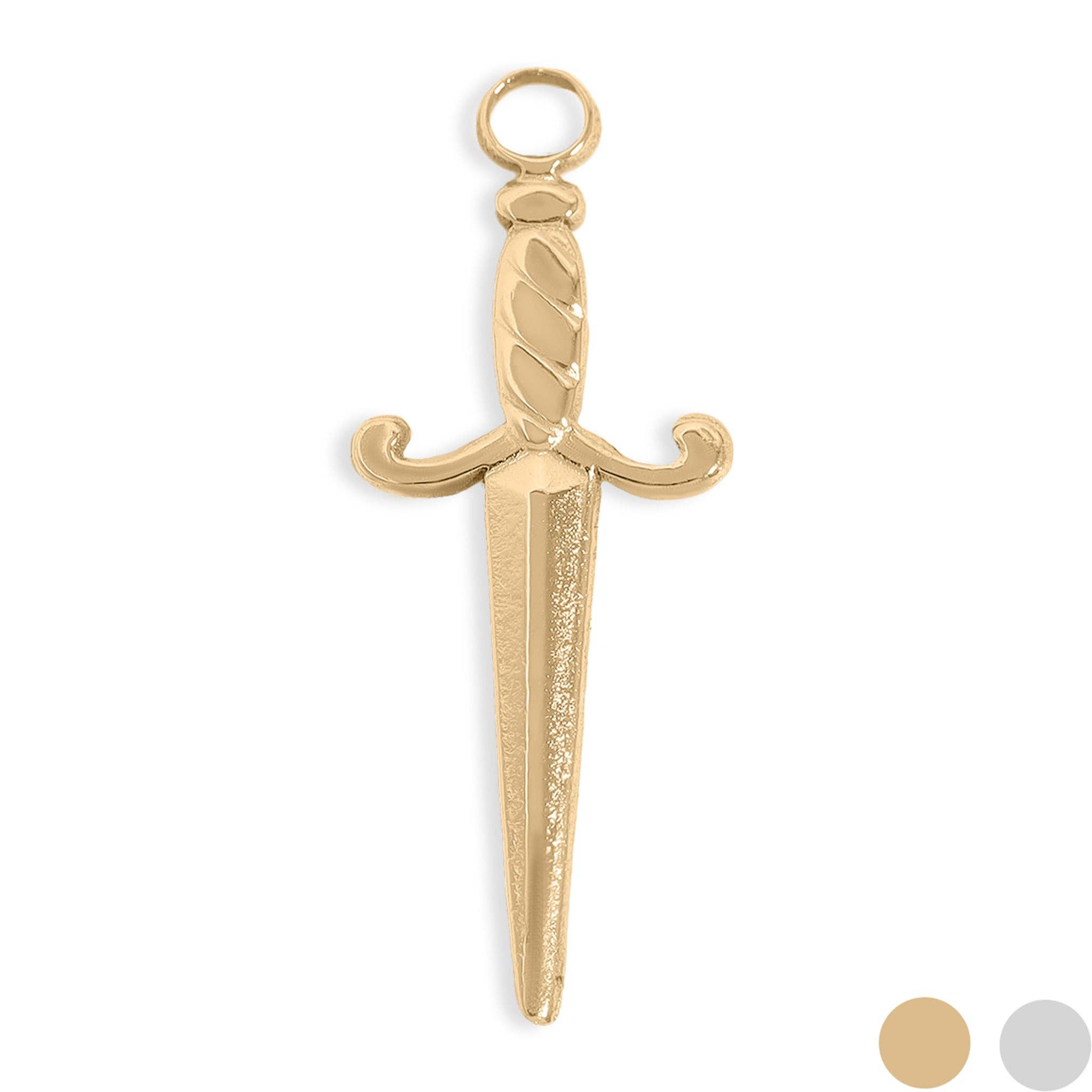 WJW - Wholesale Individual Charm/Pendant - 18K Gold PVD Stainless Steel Dagger Charm0