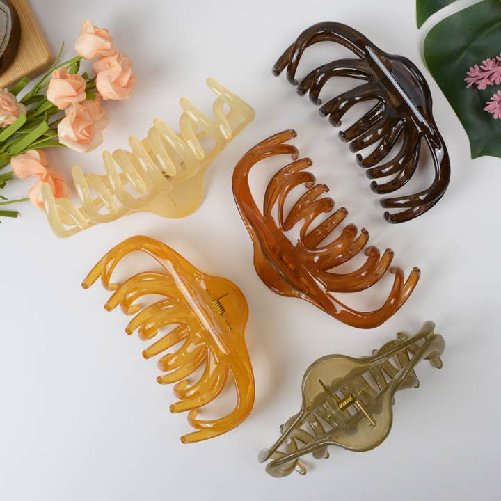 TheDivaSoap - Wholesale Hair Clip - Women's - Large Lazy Transparent French Hair Claw Clip
