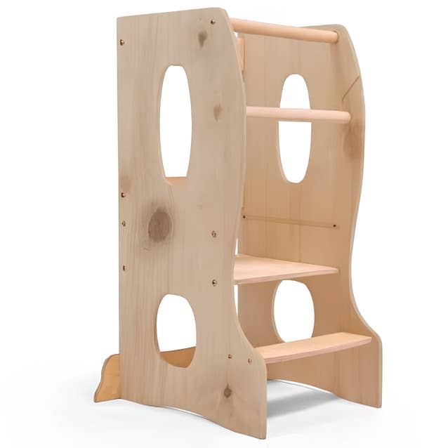 Tour Montessori stable : chaise évolutive en bois - beige pour la vente par Goodevas