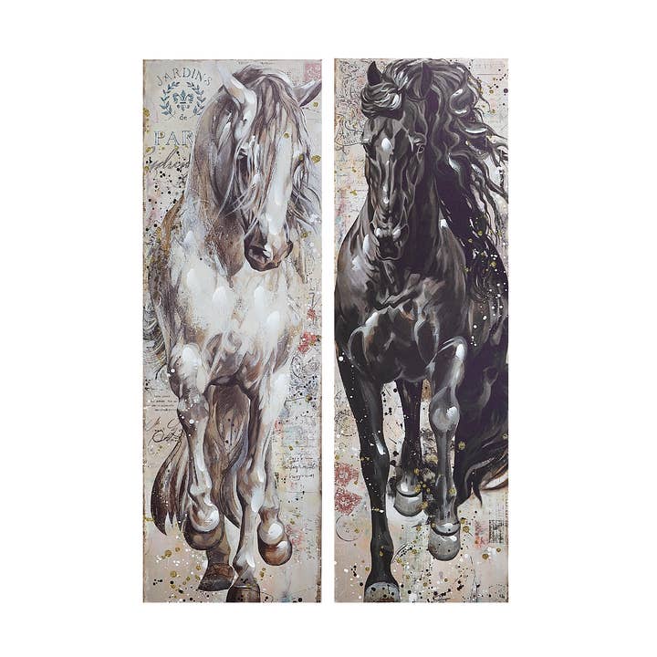 Hand Painted Canvas Wall Art Brazen Horse for wholesale by IH Casa Decor