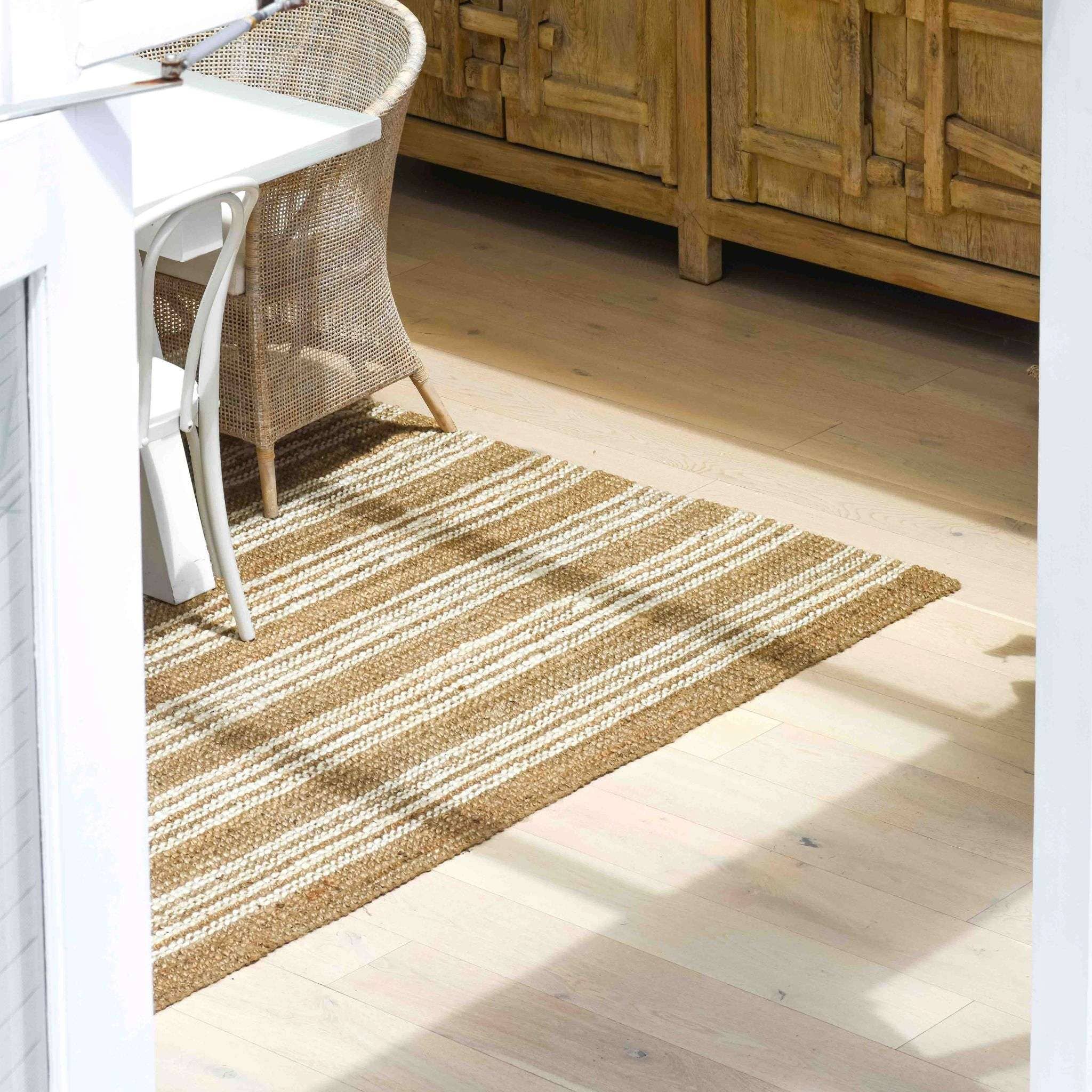 North Avalon - Wholesale Area Rug - Osbourne | Stripe Chunky Jute Bouclé Rug2