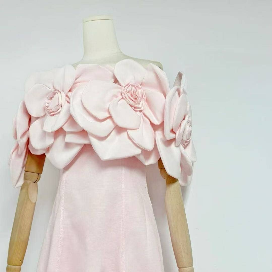 Productseeker - Wholesale Skirt - Women's - DR493 Elegant A-Line Skirt with 3D Floral Slim Fit Design11