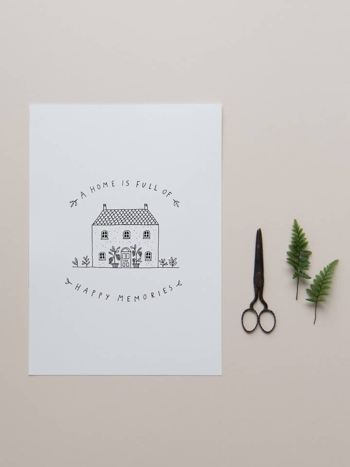 Imprimé Home Sweet Home dessiné à la main pour la vente par Ryn Frank