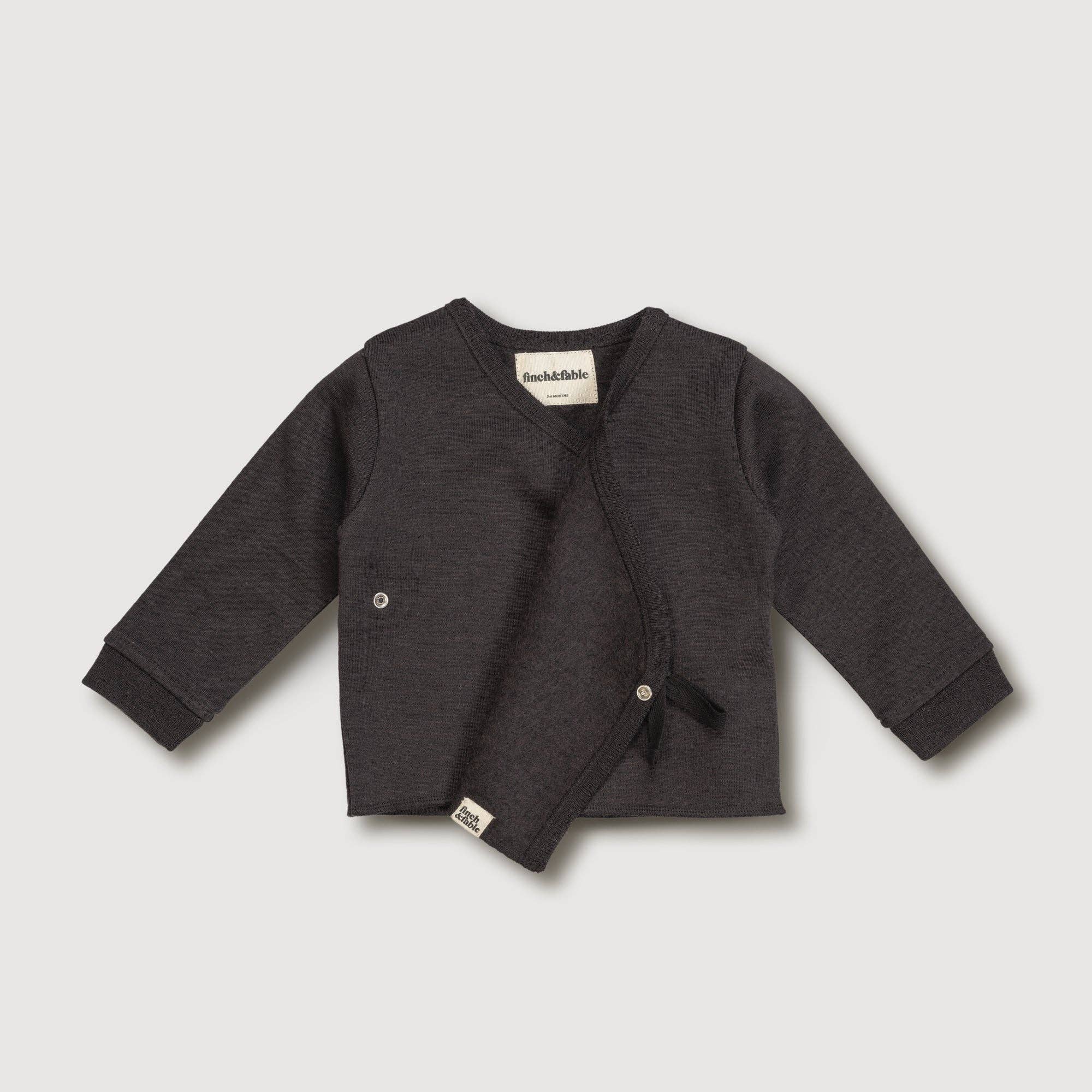 Finch & Fable – wholesale Kofta - Baby – Wool Fleece-kofta för baby – Storm1
