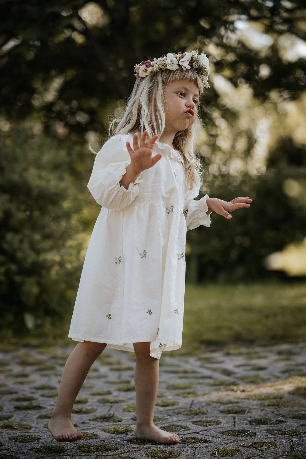 Annie & Charles – wholesale Dress – Baby – Annie&Charles® Baby Bloomer/dress with collar SPRING FLOWERS4