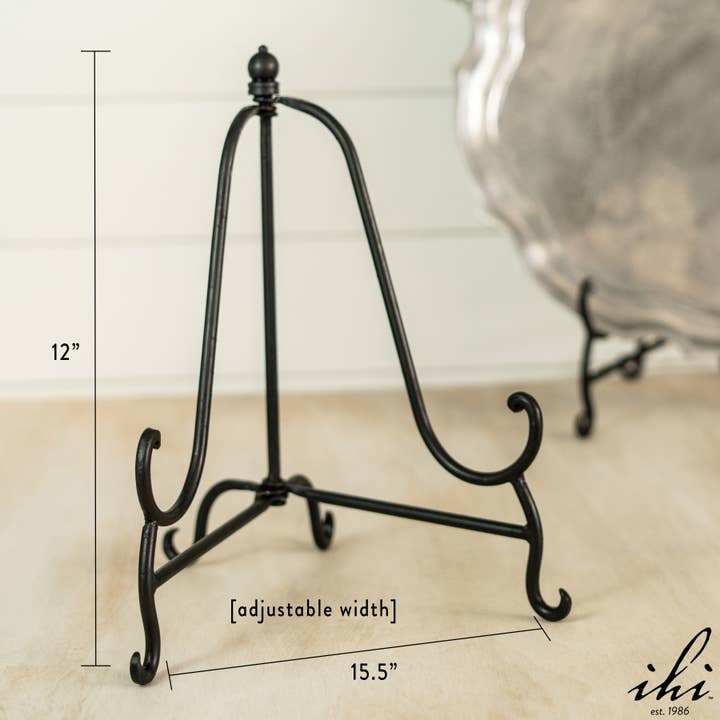 India Handicrafts Inc - Wholesale Easel - Vintage Black Iron Adjustable Easel - 15"3