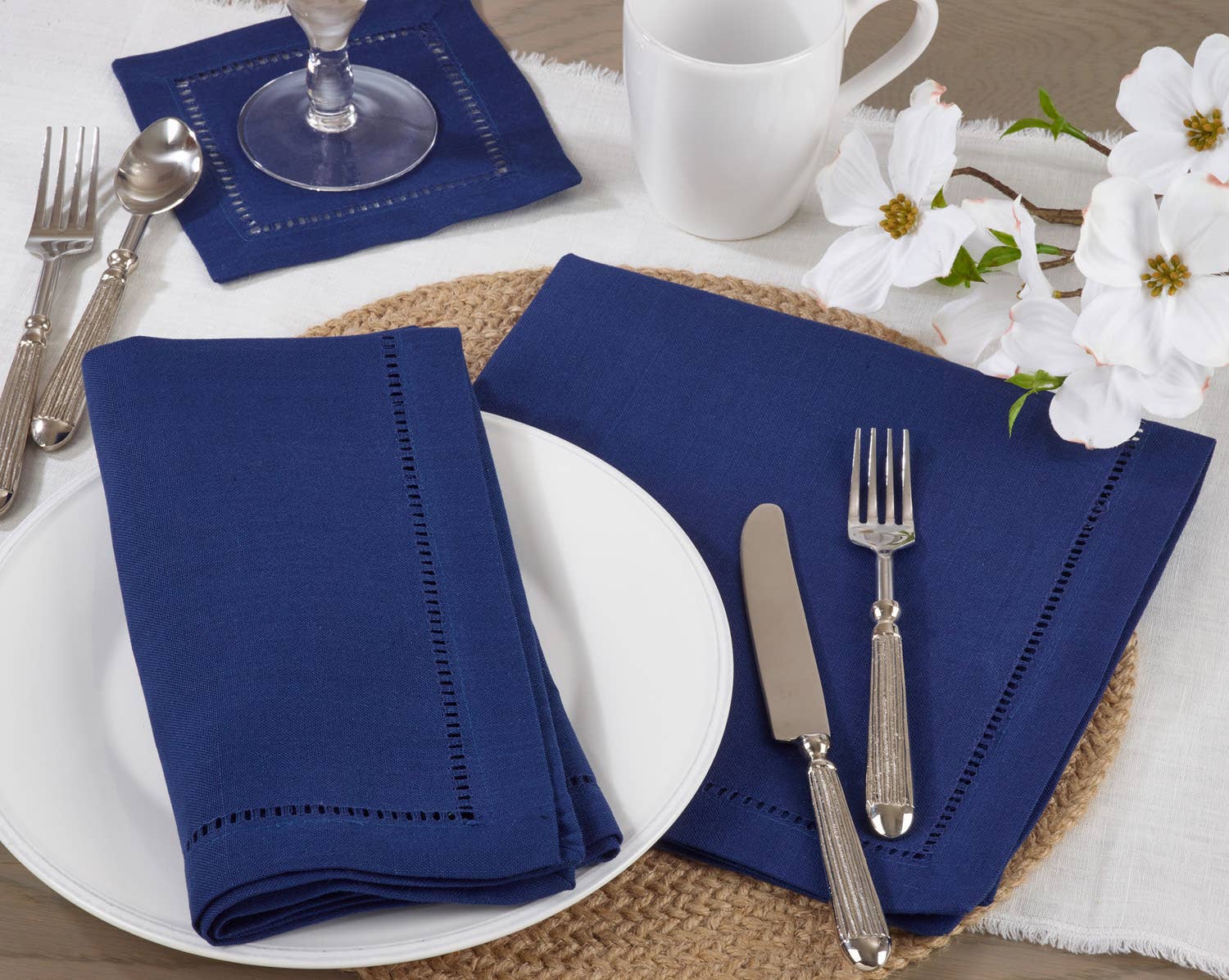Fennco Styles - Wholesale Dinner & Cloth Napkin - Hemstitch Border 18-Inch Dinner Napkin2
