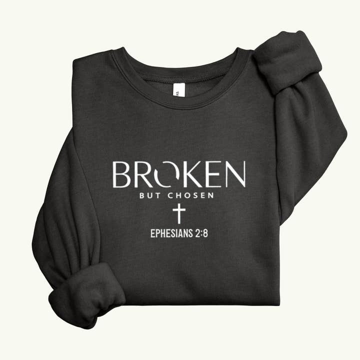 Broken But Chose Bible Verse Sweater for wholesale by Sam & Seb Co.