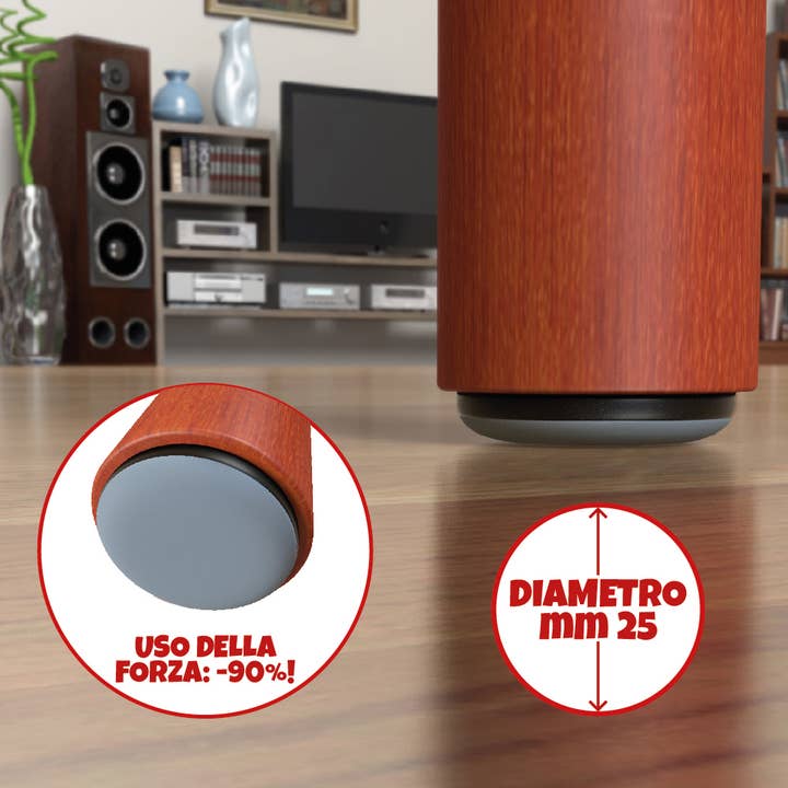 Movigliss Teflon 25 mm BL 4 stuks voor wholesale door Idea Casa