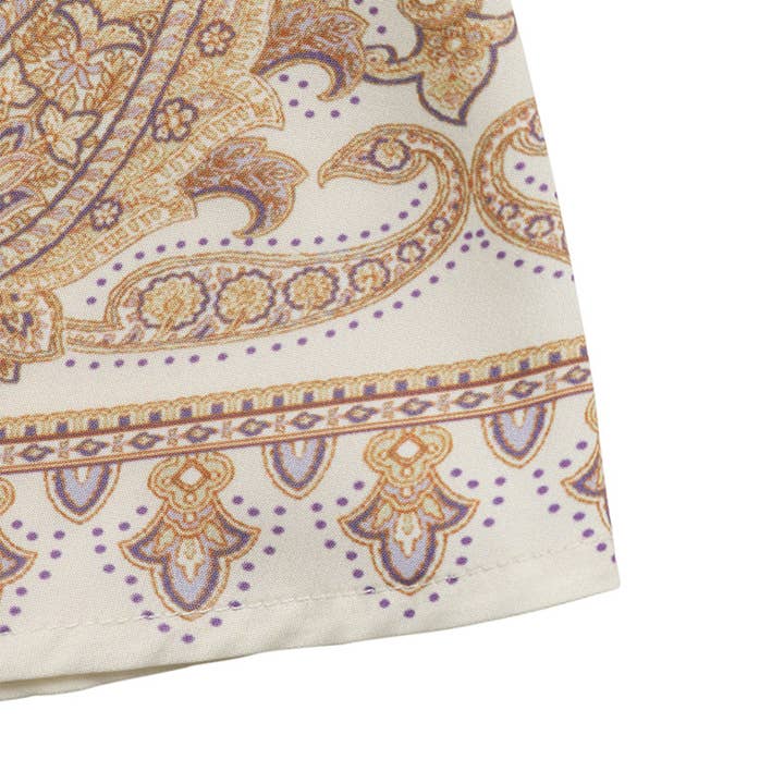 Aprikosen Elegantes ethnisches Vintage-Kleid mit V-Ausschnitt und Paisley-Muster BFZY1651 für den Großhandel auf Faire11