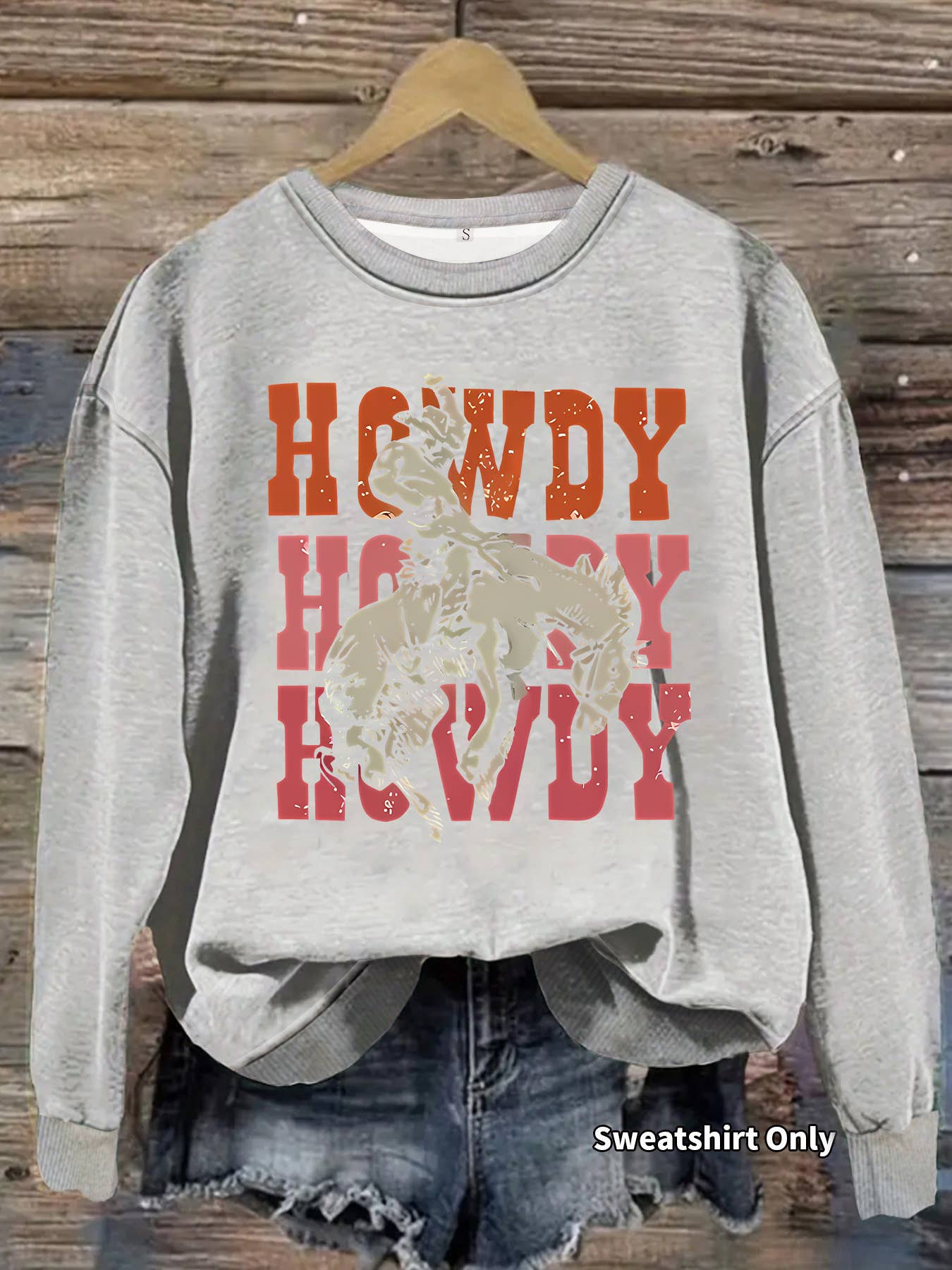 Rosa Clothing - Wholesale Sweatshirt - Women's - Western Cowboy Ranch Howdy Print Sweatshirt3