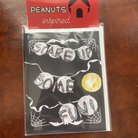 Peanuts Inspired Halloween Blank Greeting Card for wholesale by Lexie Manion