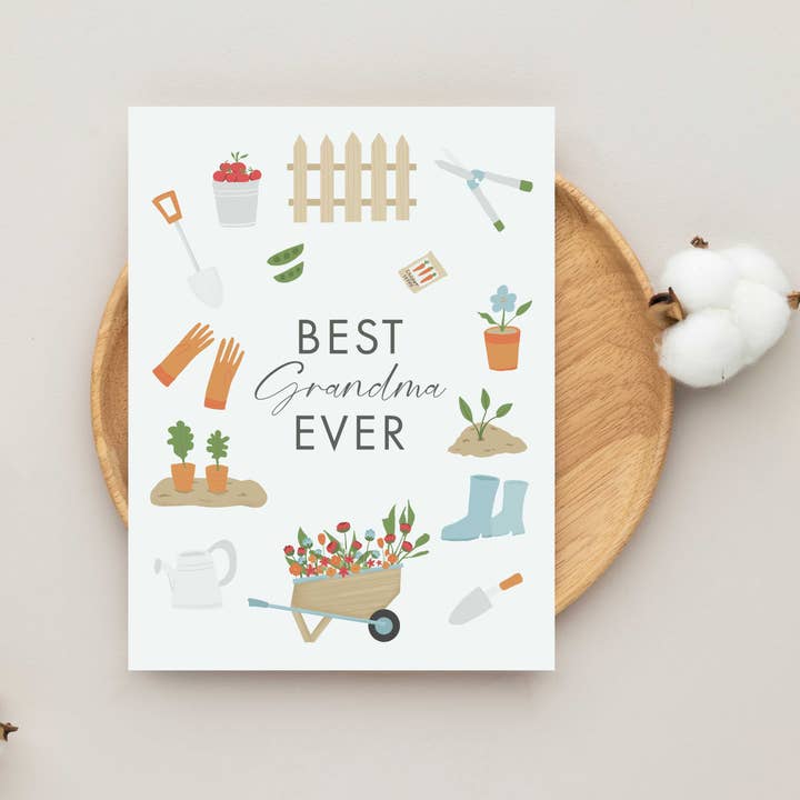 Bedste Bedstemor Nogensinde Havearbejde Hilsen Kort | Have-tema Gr for engroshandel hos Kristine Lee Designs
