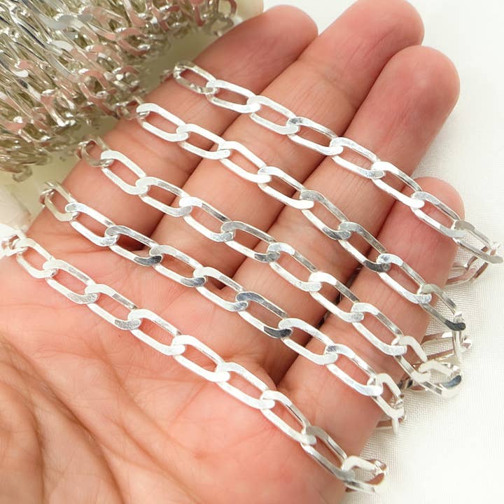 Tresor Jewelry Inc. - Wholesale Link & Chain Necklace - Z61SS. 925 Sterling Silver Flat Curb Link Chain