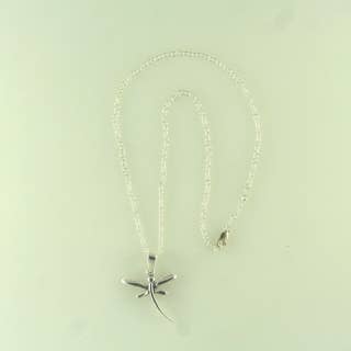 Colgante de libélula de ley en cadena de plata de ley de 18 pulgadas para venta al por mayor de Moosepablos, Inc.