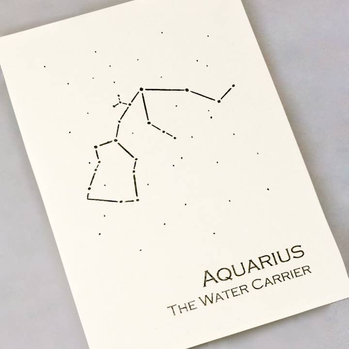 Aquarius Constellation Zodiac Art Print for wholesale by theBird+theBeard