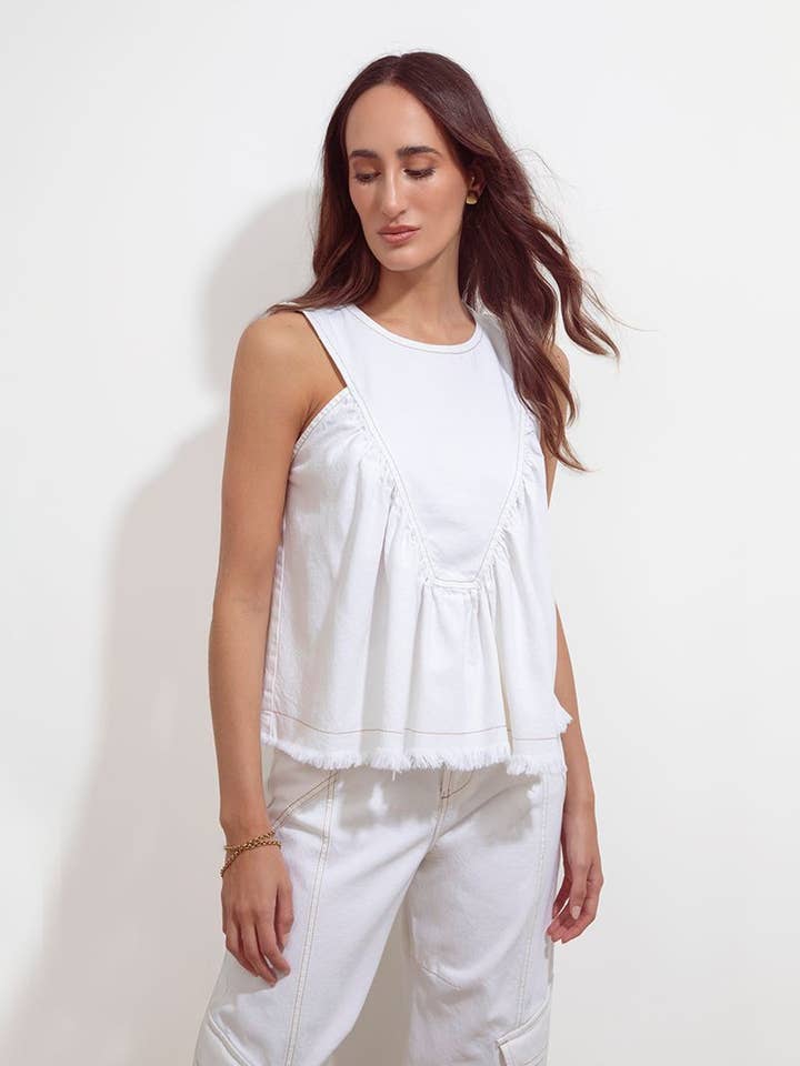 BLUSA MAR NATURAL DENIM por atacado de Maria la Paz