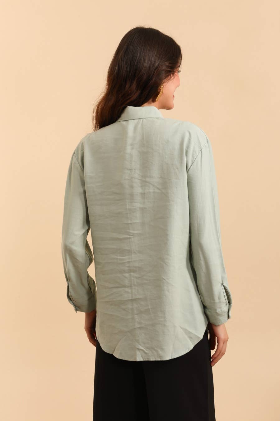 MOOYA - Wholesale Button Down Shirt - Women's - Straight-cut plain linen shirt SH0013